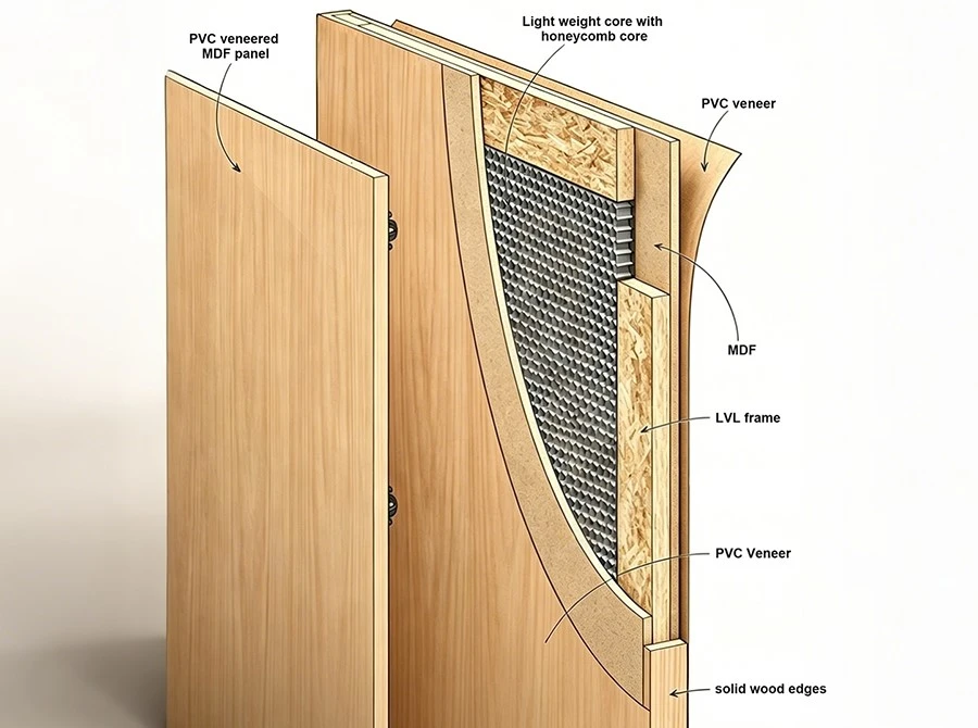 MDF PVC door structure MDF PVC door structure